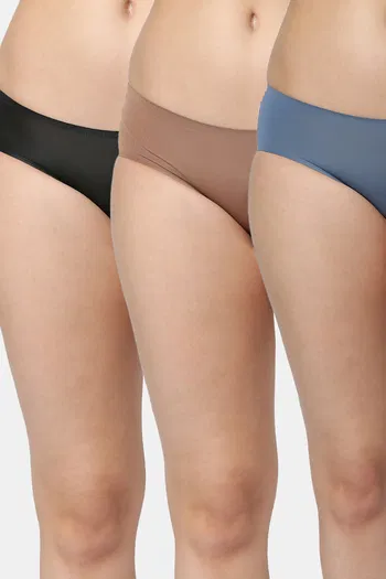 Buy Red Rose Medium Rise Full Coverage Hipster Panty (Pack of 3) - Multicolor